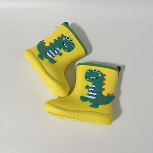 Kids Waterproof Shoes Rubber Boots Cartoon Printed Dinosaur Rain Boots Boy Girl